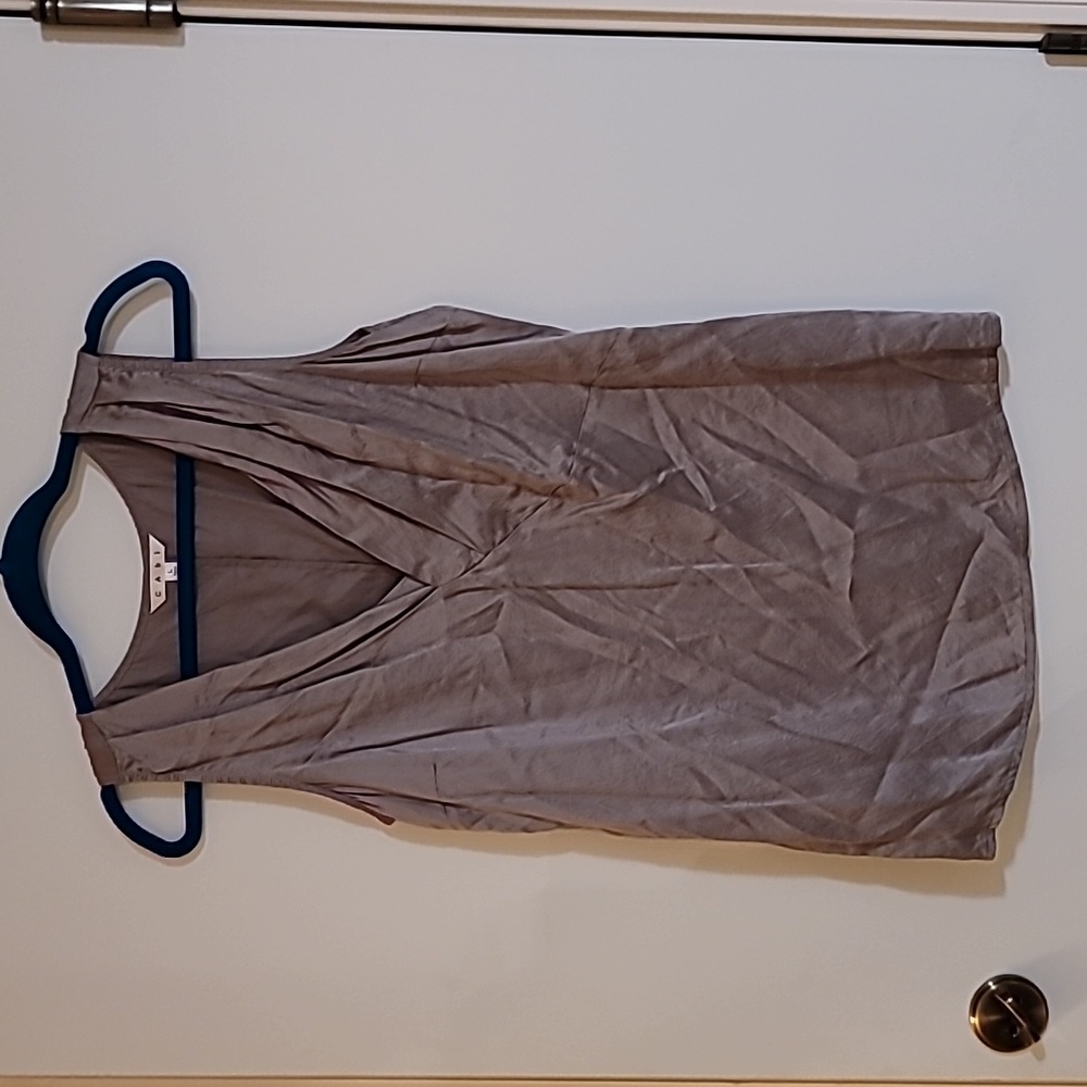 Cabi silk gray sleeveless blouse, L